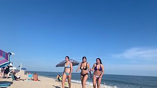 Candid Busty Bikini Trio
