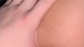 Thick white teen rides cock