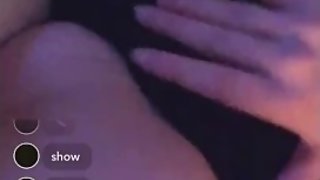 Teen rubs pussy on holla app