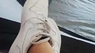 cum in stolen sneakers from schoolgirl