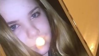 Green eye cutie cum tribute request