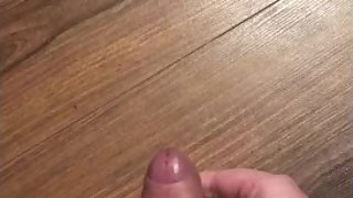 Young teen boy ejaculates on the floor