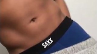 Athletic black teen strips to reveal his BBC