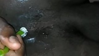 Black Teen Uses Lotion And Toothbrush For Pleasure